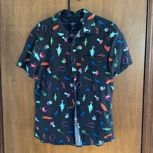 Men’s neon button down shirt